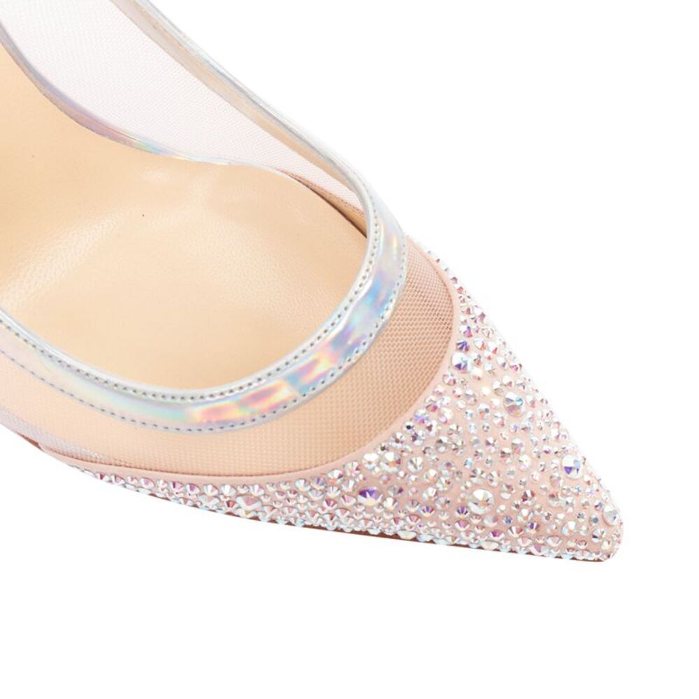 Christian Louboutin Galavati Strass silver iridescent mesh crystal heels - Picture 7 of 10